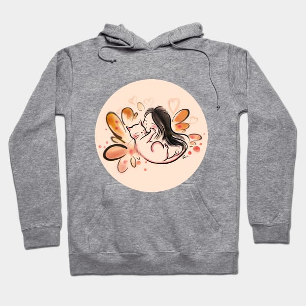 Cat Hug together Hoodie by juliewu